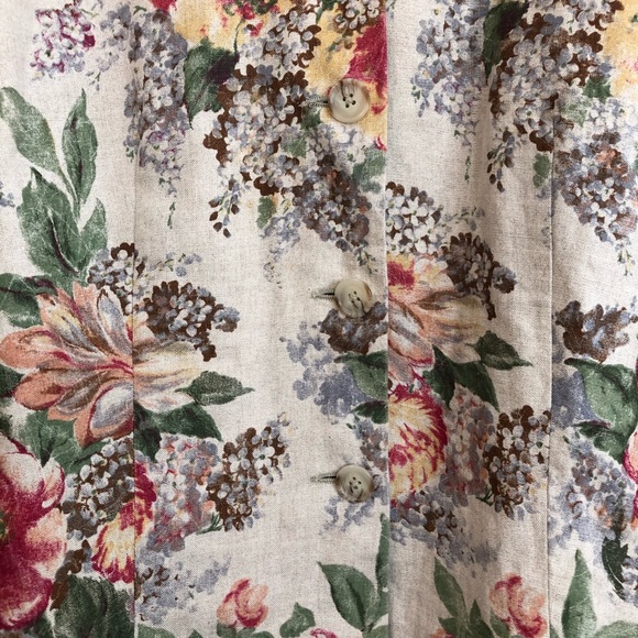 Talbots Petites Linen Floral Blazer Jacket - Picture 2 of 3